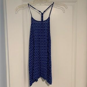 Blue Geometric Patterned Tank Top